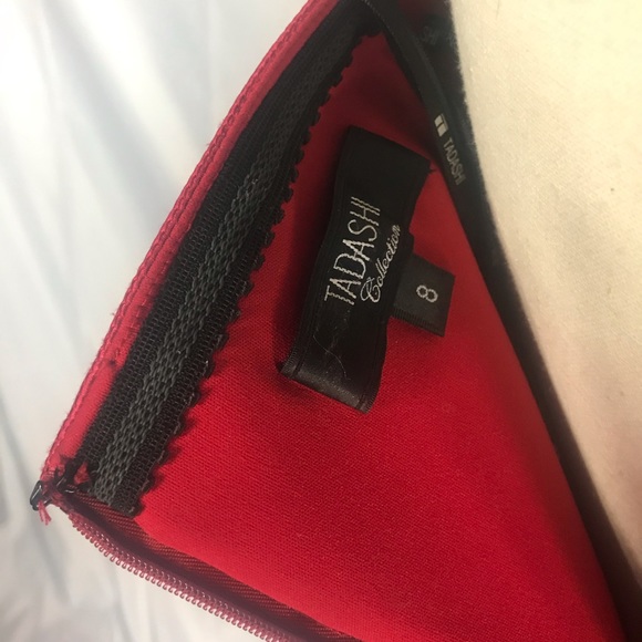 Tadashi Shoji Silk, Red, Strapless, Pleated Dress - Picture 5 of 5